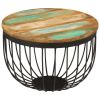 Coffee Table √ò19.7"x13.8" Solid Wood Reclaimed and Steel
