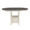 Antique White and Rosy Brown Finish Counter Height 1pc Dining Table w Extension Leaf and Storage Base Traditional Design Dining Room Furniture
