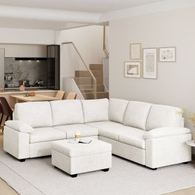[VIDEO provided] [New] 84*84" Modern Velvet Sectional Sofa Set,Large U Shaped Upholstered Corner Couch with Ottoman,Armrest Pillow,6 Seat Indoor Furni
