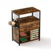 Craft Organization and Storage Cabinet Compatible with Cricut Machines, Crafting Cabinet with Drawer & 25 Vinyl Roll Holder, Craft Table Desk Workstat