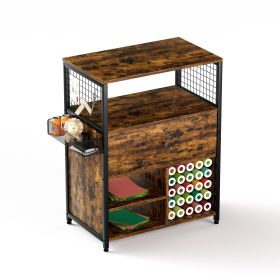 Craft Organization and Storage Cabinet Compatible with Cricut Machines, Crafting Cabinet with Drawer & 25 Vinyl Roll Holder, Craft Table Desk Workstat