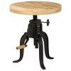 Side Table 17.7"x (17.7"-24.4") Solid Mango Wood and Cast Iron