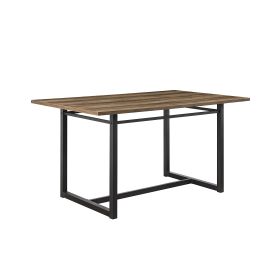 Modern Industrial Metal and Wood 10015-Inch Rectangle Dining Table ‚Äì Rustic Oak