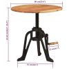 Side Table 23.6"x(16.5"-24.4") Solid Wood Acacia and Cast Iron