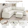 [VIDEO provided] [New] 84*84" Modern Velvet Sectional Sofa Set,Large U Shaped Upholstered Corner Couch with Ottoman,Armrest Pillow,6 Seat Indoor Furni