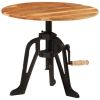 Side Table 23.6"x(16.5"-24.4") Solid Wood Acacia and Cast Iron