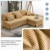 [VIDEO provided][New]87*61"Modern L-shaped Corduroy Sofa with Reversible Chaise,4-seat Upholstered Sectional Indoor Furniture,Convertible Sleeper Couc