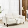 Convertible Futon Sofa Bed, Comfy Loveseat Sleeper Sofa with Adjustable Armrest, Strengthen Wood, Thick Padded Cushion, Small 2 Seater Couch for Livin