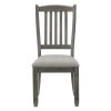 Casual Dining Height Side Chairs 2pc Antique Gray Wood Frame Fabric Upholstery