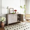 Accent Cabinet Farmhouse Style 3 Door Wooden Cabinet Sideboard Buffet Server Cabinet Storage Cabinet, for Living Room, Entryway, Hallway, Office, Kitc