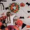 17.71" Autumn Wreath with Pumpkin Mixed Leaves Berries Flowers Fall Decoration for Indoor Outdoor Window Wall Front Door in Halloween Thanks Giving Da