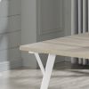 Alwynn White and Natural Wood 5-piece Dining Set, Dining Table with 4 Stylish Chairs