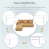 [VIDEO provided][New]87*61"Modern L-shaped Corduroy Sofa with Reversible Chaise,4-seat Upholstered Sectional Indoor Furniture,Convertible Sleeper Couc