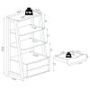4-Tier Ladder Bookshelf Storage Display with 2 Drawers