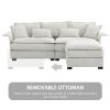 [VIDEO provided][New]95*66"Oversized Luxury Sectional Sofa with Bentwood Armrests,4 seat Upholstered Indoor Furniture with Double Cushions,L Shape Cou