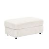 Spring upholstered armchair and Ottoman set - comfortable single sofa with cup holder and corduroy fabric, perfect for living room or bedroom