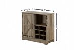 Farmhouse Coffee Bar Cabinet Bar Cabinet with Wine Rack Barn Door Buffet Sideboard Cabinet with Drawer, Adjustable Storage Shelves, Living Room, Dinin