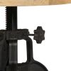Side Table 17.7"x (17.7"-24.4") Solid Mango Wood and Cast Iron