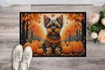 NEW Yorkshire Terrier Fall Doormat Front Door Mat Indoor Outdoor Rugs for Entryway, Non Slip Washable Low Pile, 18H X 27W