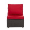 Patio Furniture, Outdoor Furniture, Seasonal PE Wicker Furniture,7 PCS Set Wicker Furniture with Lounger Sofa