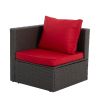 Patio Furniture, Outdoor Furniture, Seasonal PE Wicker Furniture,7 PCS Set Wicker Furniture with Lounger Sofa