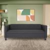 Bennet Black Sofa for Living Room, Modern 3-Seater Sofas Couches for Bedroom, Office, and Apartment with Solid Wood Frame (Polyester Nylon)
