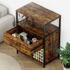 Craft Organization and Storage Cabinet Compatible with Cricut Machines, Crafting Cabinet with Drawer & 25 Vinyl Roll Holder, Craft Table Desk Workstat