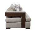 Niamey Sofa w/4 Pillows; Fabric & Walnut YJ