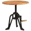 Side Table 23.6"x(16.5"-24.4") Solid Wood Acacia and Cast Iron