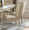 Traditional Design Silver Finish Dining Side Chairs 2pc Set Wood Frame Crystal Button-Tufted Back
