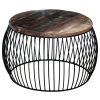 Coffee Table Round Solid Reclaimed Wood 26.8"x14.6"