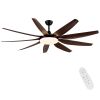 YUHAO 71 in.Outdoor/Indoor Modern Farmhouse Ceiling Fan with Remote Control and Windmill DC Motor Integrated LED