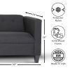 Bennet Black Sofa for Living Room, Modern 3-Seater Sofas Couches for Bedroom, Office, and Apartment with Solid Wood Frame (Polyester Nylon)