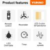 YUHAO 71 in.Outdoor/Indoor Modern Farmhouse Ceiling Fan with Remote Control and Windmill DC Motor Integrated LED