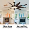 YUHAO 71 in.Outdoor/Indoor Modern Farmhouse Ceiling Fan with Remote Control and Windmill DC Motor Integrated LED