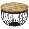 Coffee Table √ò19.7"x13.8" Solid Wood Reclaimed and Steel