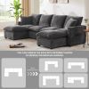 [VIDEO provided] [New] 110*57" Modern U Shape Modular Sofa, 6 Seat Chenille Sectional Couch Set with 2 Pillows Included, Freely Combinable Indoor Funi