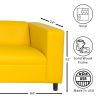 Yellow Faux Leather Sofa, Modern 3-Seater Sofas Couches for Living Room, Bedroom, Office, and Apartment with Solid Wood Frame