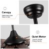 YUHAO 71 in.Outdoor/Indoor Modern Farmhouse Ceiling Fan with Remote Control and Windmill DC Motor Integrated LED
