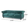 Luxurious Teal Velvet Plush 3-Seater Sofa, Stylish and Comfortable Addition to Modern Living Rooms, Soft and Durable Upholstery for Enhanced Relaxatio