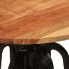 Side Table 23.6"x(16.5"-24.4") Solid Wood Acacia and Cast Iron