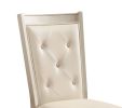 Traditional Design Silver Finish Dining Side Chairs 2pc Set Wood Frame Crystal Button-Tufted Back
