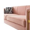 Modern Velvet Sofa 85.04 inch for Living Room Blush Pink Color