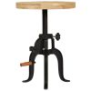 Side Table 17.7"x (17.7"-24.4") Solid Mango Wood and Cast Iron