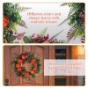 17.71" Autumn Wreath with Pumpkin Mixed Leaves Berries Flowers Fall Decoration for Indoor Outdoor Window Wall Front Door in Halloween Thanks Giving Da