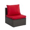 Patio Furniture, Outdoor Furniture, Seasonal PE Wicker Furniture,7 PCS Set Wicker Furniture with Lounger Sofa