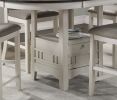 Antique White and Rosy Brown Finish Counter Height 1pc Dining Table w Extension Leaf and Storage Base Traditional Design Dining Room Furniture