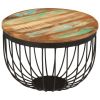 Coffee Table √ò19.7"x13.8" Solid Wood Reclaimed and Steel