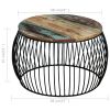Coffee Table Round Solid Reclaimed Wood 26.8"x14.6"