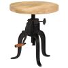Side Table 17.7"x (17.7"-24.4") Solid Mango Wood and Cast Iron